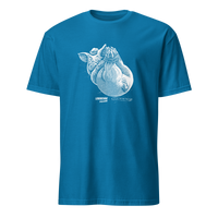 T-shirt noir LAVARENNE visuel gravure d'un cochon ficelé à l'air malicieux — vu de face
